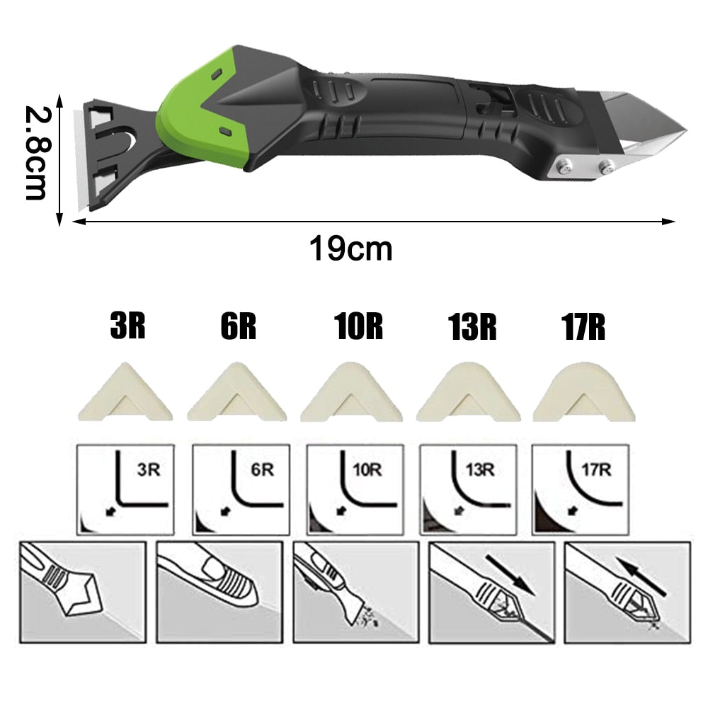 Outils 5 en 1 de calfeutrage en silicone