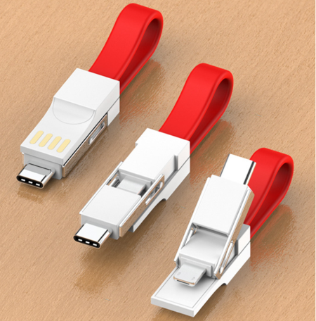 2x Porte-clés USB magnétique 3 en 1