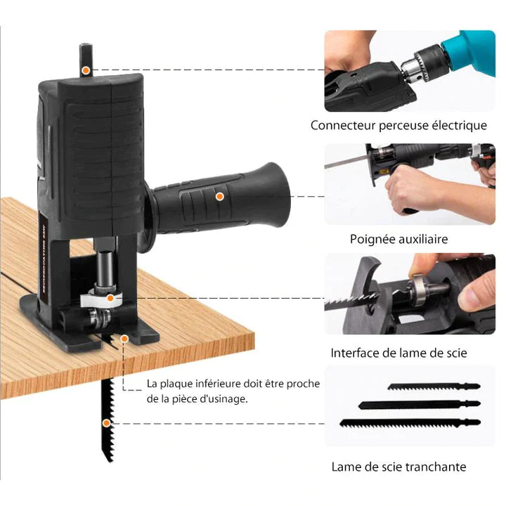 Adaptateur scie sauteuse pour perceuse - universel